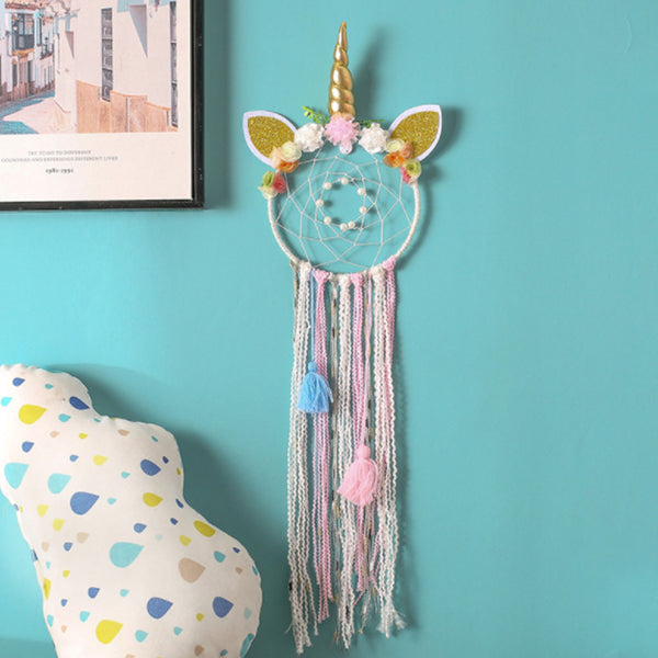 Golden Horn Unicorn Dreamcatcher - Uncommongifts.in